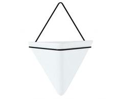 Lembeauty Pot de fleurs mural Nordic Plante à nourriture fer triangulaire Vase en céramique pour air Plante, Mini Cactus, imitation plantes, Noir , Taille L