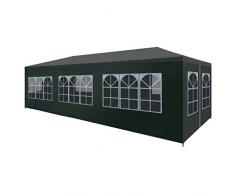 Festnight Tente de Reception Tente de Jardin chapiteau Jardin Résistance aux UV et à leau tonnelle 3 x 9 m Vert