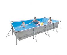 Jilong passaat piscine 394 x 207 x 80 cm Bassin rectangulaire Tubes en acier Cadre en acier Piscine familiale Bassin de rechange sans accessoires pour jardin et terrasse