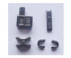 2 ensembles Gun Metal # 5 en métal tête de fermeture Éclair Box curseurs de fermeture Éclair de fixation pour linsertion broches facile pour réparation de fermeture Éclair
