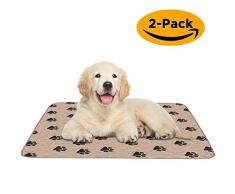 PUPOUSE Tapis de propreté pour Chien - 2 Pièces Tapis dapprentissage Chien Absorbant Séchage Rapide Lavable en Machine Réutilisable 91 x 78 Cm (L) (Marron)