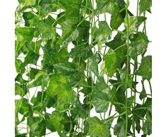 MARTHA&IVAN 14 Pi¨¨Ces Lierre Artificiel-Plante Artificielle,Feuilles Artificielles,Faux Lierre pour Decoration Jardin