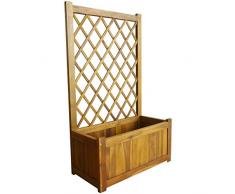 vidaXL Jardinière avec treillis Bois massif dacacia Bac à Fleur Pot de Plante