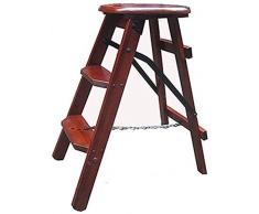 WJB Escabeau, Tabouret pliant en bois massif, Jardinière, Tabouret de bar, pas multi-fonction Tabouret Ladder