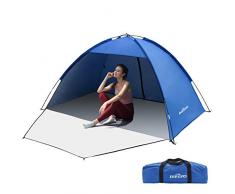 IREGRO Grande Tente de Plage pour 3 à 5 Personnes, avec UPF50 + UV Protection Tente de Plage, Tente Portable Tente Installation Simple Tente extérieure, Convient pour la Famille de bébé Pêche Adulte
