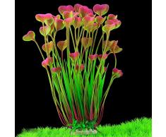 MINERLELE Plante Artificielle en Plastique pour Aquarium 40 cm de Haut et 18 cm de Large (Rouge vin)