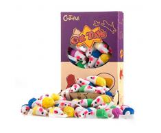 Chiwava 36 pièces 11,5 cm Jouet pour Chat Souris Mignon Doublé Couleur Petite Hochet Souris Jouets de Chaton Jeux interactif Couleur Assortie