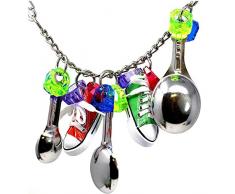 YUMSUM Parrot à suspendre à mâcher Jouets Swing Bird Cuillère Mini Sneaker pour perruche calopsitte élégante Amazone cacatoès Perroquet africain Greys Parrot Cage Toys