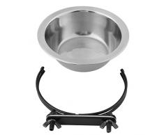 Fdit Bol Chien Chat Alimentation en Acier Inoxydable Gamelle Cage Suspendue Alimentation Eau croquettes pour Animal de Compagnie(L)