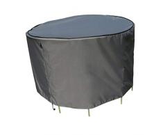 SORARA Housse de Protection imperméable pour Salon de Jardin Table Ronde et Chaise | Gris | Ø 153 x 90 cm