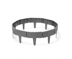 Relaxdays Bordure de jardin 10 x 250 x 2 cm 10 pièces effet pierre délimitation mise en valeur massif fleurs plante potager imitation pierre, gris
