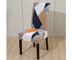 Housse de Chaise de Salle a Manger Extensible, Morbuy Géométrie Nordique Décoration pour Jardin Hôtel Maison, Haut Dossier Stretch Housse Couverture Universel (6 pièces,Géométrie carrée)
