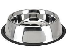EMA Gamelle en Inox avec Anneau en Caoutchouc pour Chien Couleur Aléatoire 34 cm