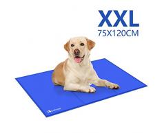 GoPetee Tapis Matelas Rafraîchissant Coussin Niche Couverture pour Chien Chat avec Gel Non Toxique Auto-rafraichissante pour Animal (Bleu, XXL)
