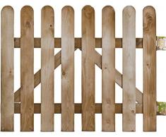 Portillon en bois lames droites demi rondin Stackette - L100cm x H80cm