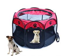 Chien Miniparcs Grande, stylo, Niche pour chiens Chiot Chats Lapins Petits Animaux, portable, animaux de compagnie Tente intérieure et extérieure, S 28 * 28 * 18, Red 28 * 28 * 18