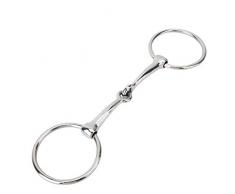 Hffheer Cheval Dee Mors en Acier Inoxydable Mors Creux Joint Bouche Lâche Bouche Cheval Bouche