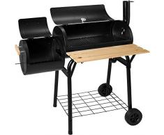 TecTake Barbecue à Charbon de Bois, BBQ Portable, avec Thermomètre de Température, Noir