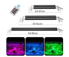 DADYPET Éclairage Aquarium LED, Rampe LED Aquarium,Lumière RGB Aquarium, Lampe Aquarium Plante avec Supports Extensibles et Télécommande Infrarouge (25 CM)
