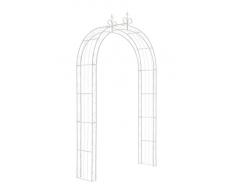 CLP Grande arche à rosiers SUN, revêtue de fer, gloriette de jardin, largeur 160, profondeur 35, hauteur 260 blanc