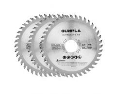 Gunpla Lot de 3 Pièces 115mm Lame De Scie Circulaire TCT Bois Cutter Acier Allié 40 Dents Carbure Finition Scies Pour Le Travail Du Bois 7/8 Pouce Tonnelle 22mm Anneau Réducteur 16mm