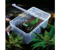 Jiamins Boîte en Plastique Transparente avec Couvercle,Terrarium d'alimentation pour élevage de Reptiles,Boîte de déménagement pour Insectes et Reptiles