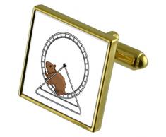 Sur une roue de hamster Gold-tone de manchette Crystal-cravate Cadeau