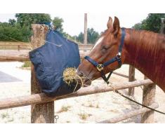 Amesbichler Foin Sac | heutasche | Filet à Foin | Sac |Sack pour Sac à Foin – Foin avec Ouverture Fress et Crochets de Suspension, Bleu