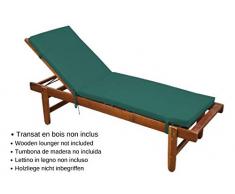 STOF Matelas Bain de Soleil déhoussable, Vert Émeraude, 55x180cm, 100% Microfibre, Attache à Clips