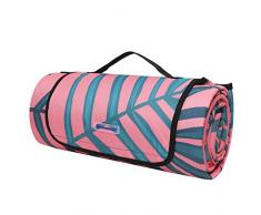 SONGMICS Couverture de Pique-Nique, 200 x 200 cm, Tapis de Plage, pour Camping, Parc, Cour, extérieur, Surface imperméable, Lavable en Machine, Pliable, Motif Feuille de Palmier GCM87KJ