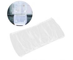 UEETEK Housse pour Cage Oiseaux Maille Couverture Protection Cage Oiseaux Perruches Canaris Attrape Graine Blanc Taille L