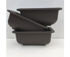 THE BONSAI STORE POT EN PLASTIQUE 15 X 10 X 6 CM-LOT DE 3