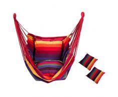 CUHAWUDBA Hamac Chaise Chaise Suspendue Balan?Oire SièGe avec 2 Oreillers pour IntéRieur, ExtéRieur, Jardin (Arc-en-Ciel)