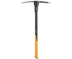 Fiskars Pioche terrassier IsoCore L, Pour le travail sur sols durs et caillouteux, 91 cm, 3,4 kg, Noir/Orange, 1020166