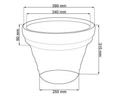 TERRA Pot de Fleurs Decora, Terre Cuite, 39 cm