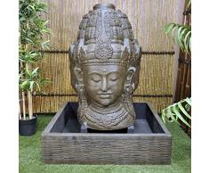 wanda collection Fontaine de Jardin Visage de deesse Dewi 1 m 30 Brun Antique