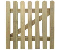 vidaXL Bois de Pin Imprégné Portillon 100x100 cm Barrière Clôture de Jardin