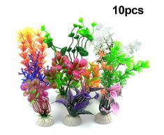 Vascinate Plantes en Plastique daquarium daquarium, 10 décorations daquarium daquarium de Plantes, Plantes artificielles daquarium décoration daquarium