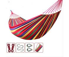 ZGRZ Hamac Anti-roulis extérieur Simple Double épaisseur Toile Respirante Taille 200x150cm Charge 250kg Envoi 2 Sangles 1 Sac de Collecte