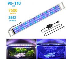 BELLALICHT Éclairage LED pour Aquarium Lampe Rampe 180 LED Aquarium deau Douce RGBW ou Bleu Lumieres 31W LED pour 90-110CM Aquarium - 7500K