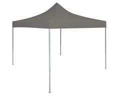 Nishore Tente de réception escamotable Tente de Jardin chapiteau Jardin en métal tonnelle Pliante Résistance aux UV 3 x 3 m Anthracite