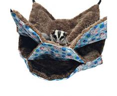 Oncpcare - Hamac pour petit animal domestique - Triple lit pour rat, cochon dInde - Accessoires de literie confortable - Tunnel pour furet - Pour chinchilla, perroquet, hamster