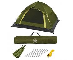 Lumaland Tente Outdoor de Camping Dôme Pop-up légère 3 Personnes Camping 210x110cm Vert