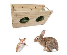 Rabbit Feeder, Animal Feeder Cochon dInde Cadre en Herbe De Chinchilla Support en Aluminium De Lapin Bol dalimentation Foin Petit Foin De Foin Râtelier dalimentation