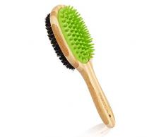 Pecute Brosse Chien Chat de Toilettage Massage en Caoutchouc Double Face Brosse de Nettoyage Bain pour Animaux Peigne de Massage Epilateur pour Poils Cheveux Longs Courts