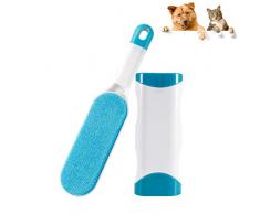 Omasi Brosse Anti Poils Animaux Chat & Chien - Brosse de Nettoyage Magique Réutilisable Enlève Poils - Brosse Poil Animaux Magique Chien & Chat de Nettoyage(vêtements/canapé/Voiture/lit), Bleu