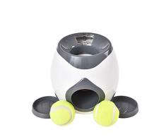 Decdeal Balles pour Chiens Balle de Tennis Récompense Interactive Jouet Chiens Lanceur Automatique Nourriture Traiter Distributeur Créativité Jouer Jeu