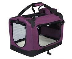 EUGAD 0114HT Cage de Transport en Oxford Sac de Transport Pliable pour Chien ou Chat,Violet 60x42x42cm
