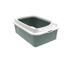 Rotho Bac A Litiere + Rehausse Anti-Projection Bonnie - Vert Pale pour Chat Vert Pale