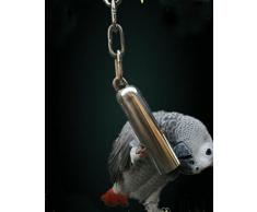 Oiseaux Jouet Cloche Bird Bell Toys en acier inoxydable pour les perroquets, gris du Gabon, Mini Aras, petits cacatoès (L)